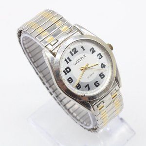 Vintage Watch-it Watch Men's Retro Two Tone Stainless Steel Expandable Band